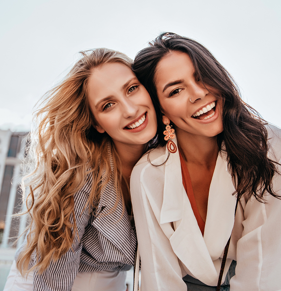 two smiling girls